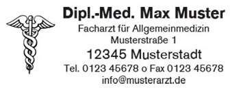 Colop Printer Arztstempel Motiv Hermesstab m. individuellem Text WEISS SCHWARZ